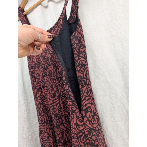 Pura Vida women's size 8 tank midi dress black and red full skirt tulle D3 - Picture 5 of 16